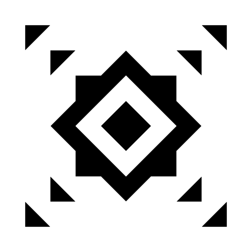 Example of a symmetric abstract black-and-white pattern